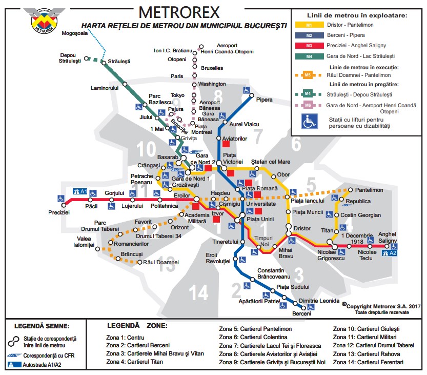 mapa metro bucarest 2018