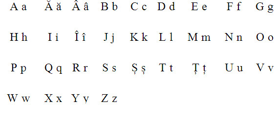 alfabeto rumano oficial