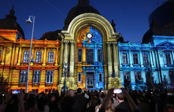 El festival de luz Bucarest abril 2018, mapping